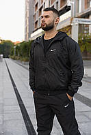Вітровка чоловіча Nike демісезонна молодіжна з вшитим капюшоном зручна водонепроникна спортивна