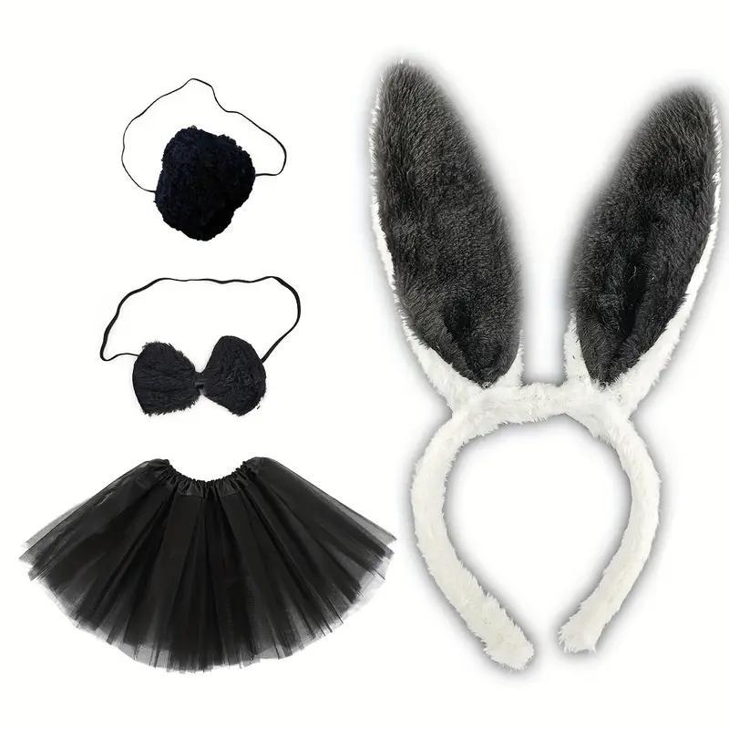 Карнавальний костюм зайчика чорний. Костюм зайчики чорний, фото 1
