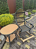 Набір крісло качалка і журнальний столик в чорному кольорі, фото 8