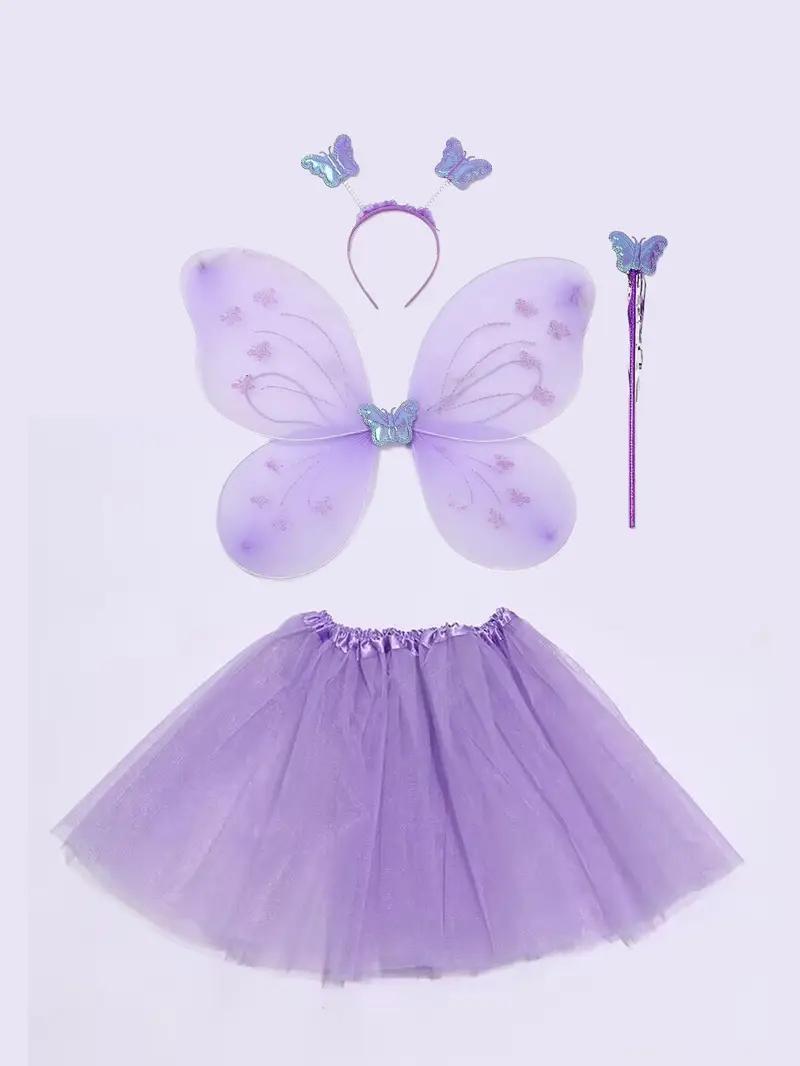 Дитячий костюм Метелик бузковий (Крила, обідок, паличка, спідниця), фото 1