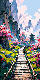 Картина за номерами Пейзаж. Таємничий японський сад 40*80 см Орігамі LW 5169