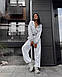 Стильний жіночий осінній базовий прогулянковий костюм, широкі штани, вкорочена кофта на блискавці двонитка, фото 3
