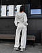 Стильний жіночий осінній базовий прогулянковий костюм, широкі штани, вкорочена кофта на блискавці двонитка, фото 9