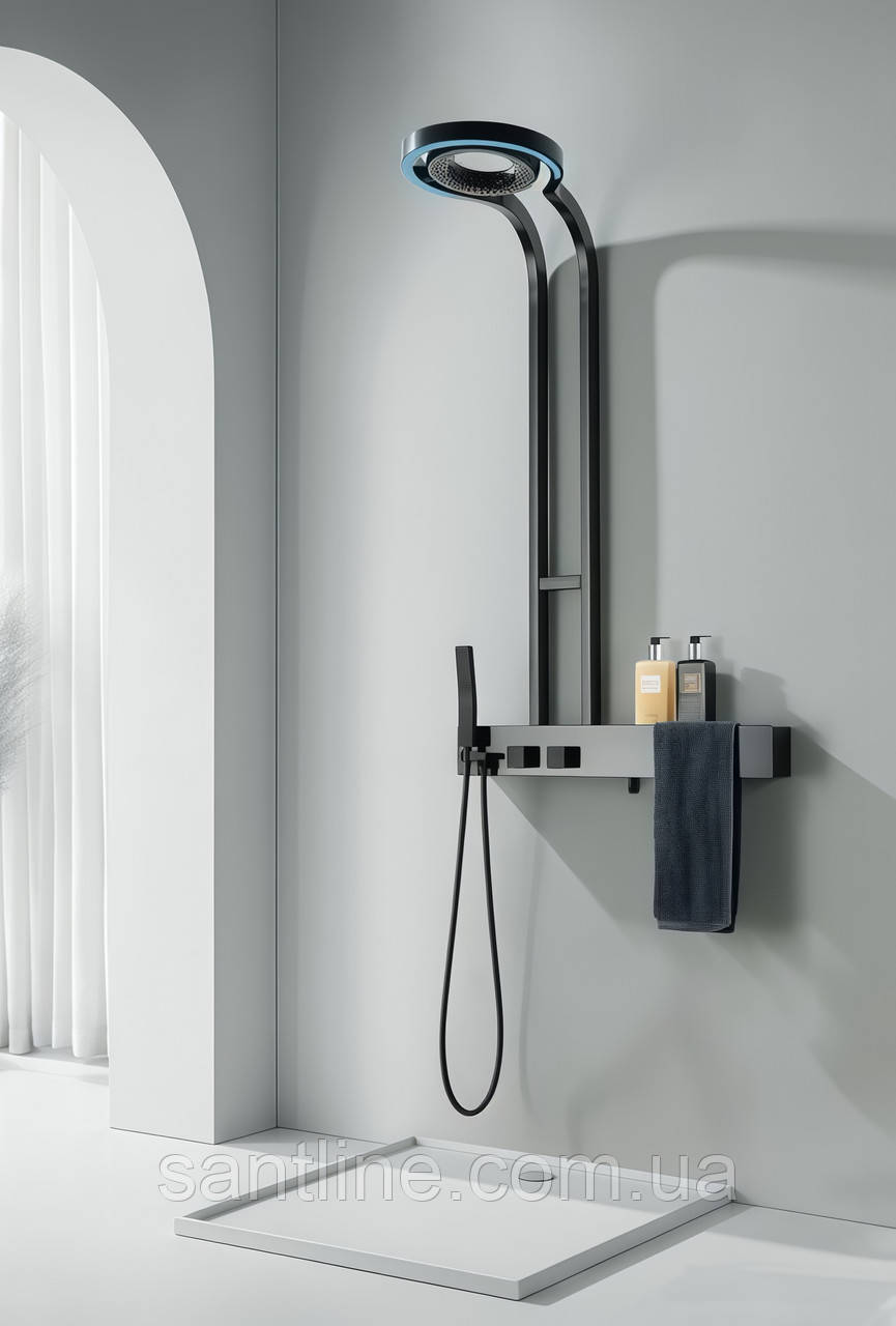 Душова стійка MT-5996 144x70 см з тропічним душем, ручною лійкою, фото 1