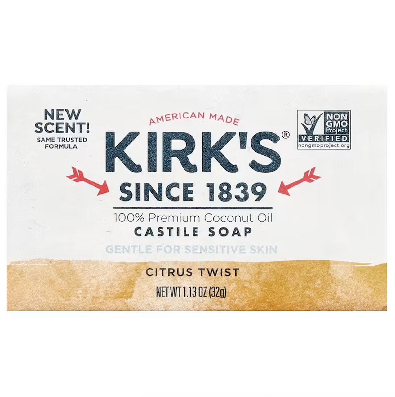 Kirk's, кастильське шматкове мило, цитрусовий, 32 г, фото 1