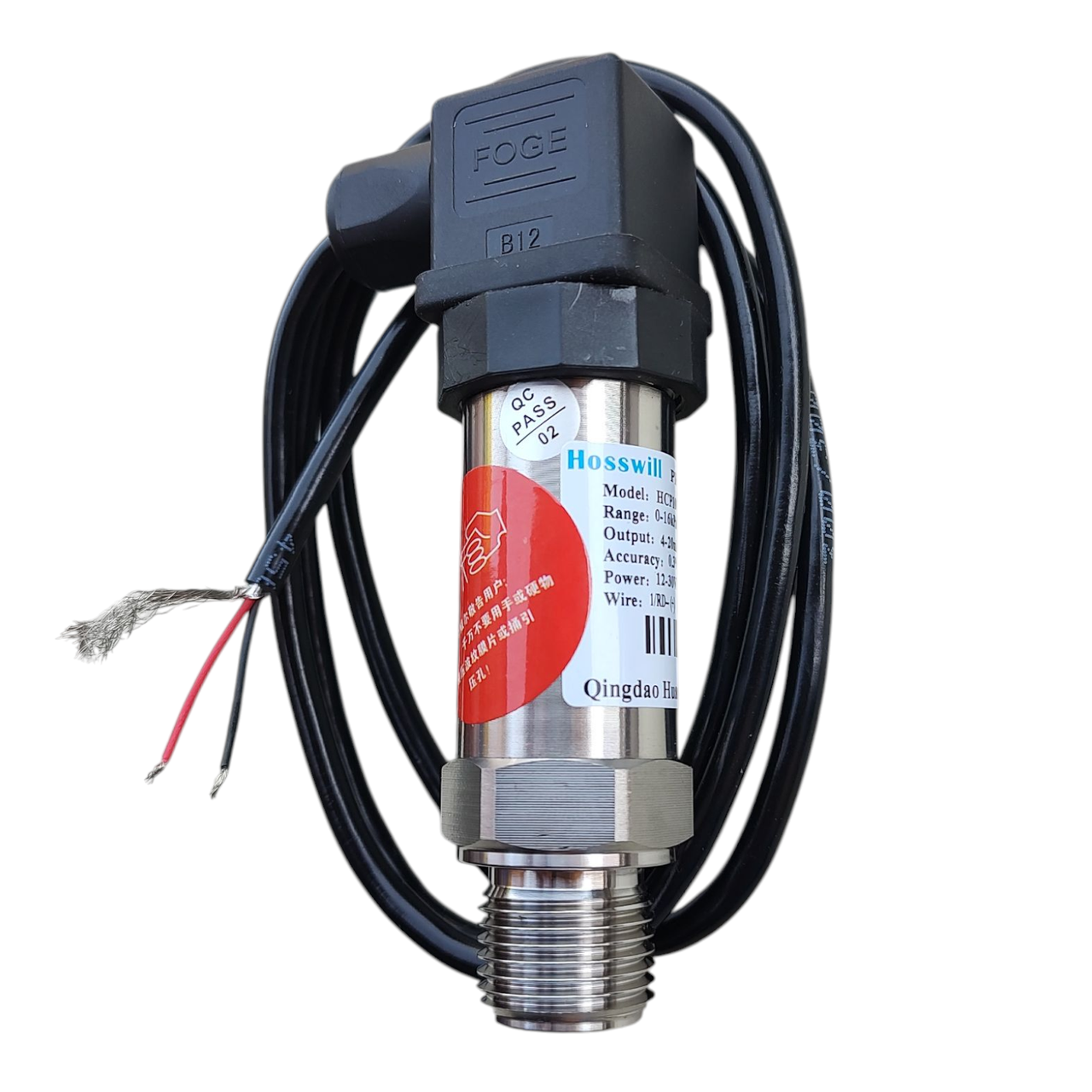 Перетворювач тиску Hosswill 4-20 мА, 0~16 кПа, різьба G1/2", фото 1