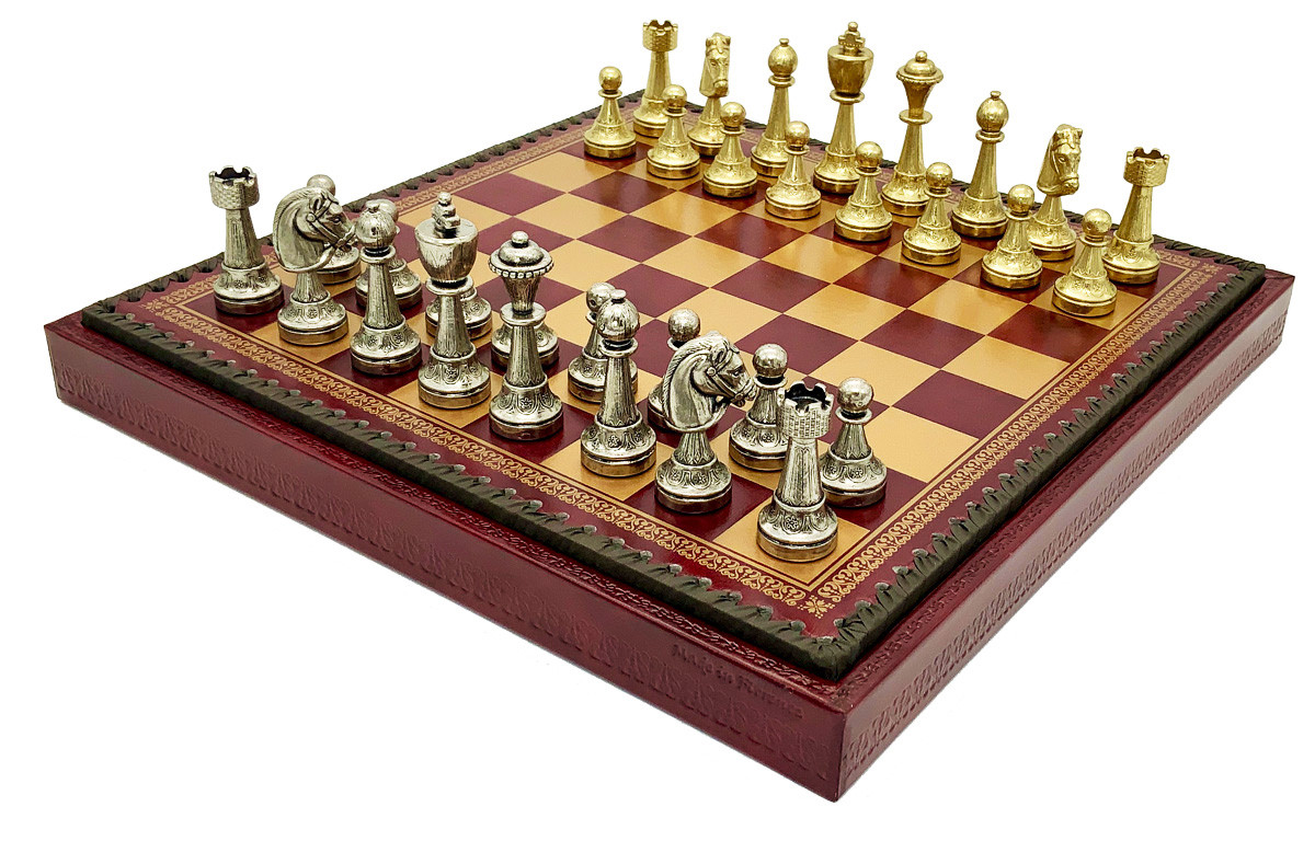 Набір 3 в 1 шахи з тематичними фігурками, шашки, нарди, дошка з екошкіри від італійського бренду Italfama, фото 1