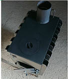 Буржуйка 4мм. на 120 м³, заводська піч-буржуйка у квартиру, теплицю, гараж, будинок з варильною поверхнею, фото 3