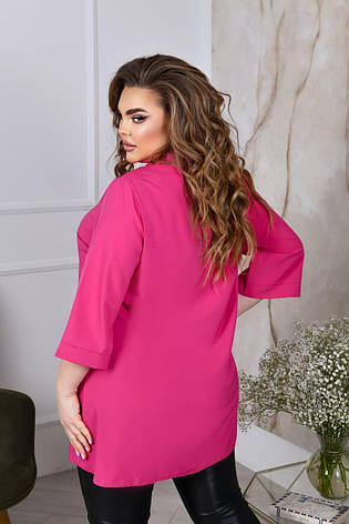 Яскрава трапецієподібна жіноча сорочка з широким рукавом, фото 2