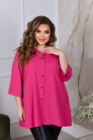 Яскрава трапецієподібна жіноча сорочка з широким рукавом, фото 1