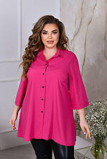 Яскрава трапецієподібна жіноча сорочка з широким рукавом, фото 3