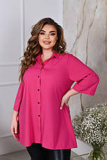 Яскрава трапецієподібна жіноча сорочка з широким рукавом, фото 4