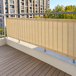 Ширма для балкону 0.9х6 м. Затіняюча сітка (екран) для балкону. Балконна завіса, тент на балкон -UKMarket-