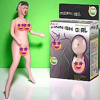 Надувна лялька Finish Girl з вібрацією для інтимних задоволень реалістична кіберкожа 152 см