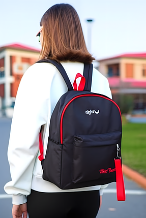 Шкільний тканинний рюкзак Day Night з пеналом, фото 1