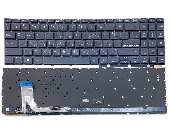 Клавіатура для ASUS E1504FA E1504GA E1505FA E1505GA L1504FA L1504GA K3604 K3605 15X K3504 M3504 S3504 (RU Black з підсвічуванням), фото 1