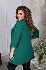 Зелена жіноча сорочка трапеція великого розміру широка, фото 4