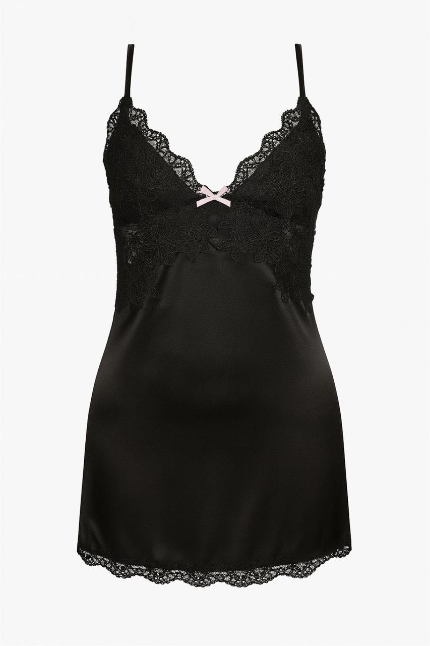 Пеньюар жіночий зі стрінгами Blooming Apmi чорний, фото 1