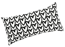 Подушка декоративна IKEA LYKTFIBBLA 30x58 см чорно-біла із сердечками ЛЮКТФІББЛА ІКЕА