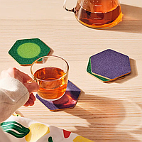 Термо-підставки (хамелеони) під чашку, кухоль, склянка IKEA TABBERAS коркове дерево (4 шт) 10 см ІКЕА