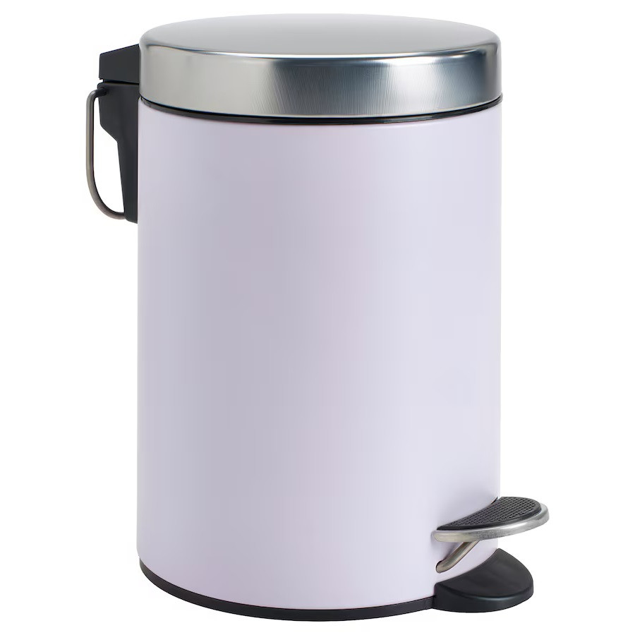 Відро для сміття з педаллю та відкидною кришкою IKEA EKOLN 3 л лілове - кошик для сміття ящик контейнер, фото 1