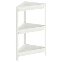 Кутовий стелаж для ванної IKEA VESKEN 33x33x71 см пластикова біла підлогова полиця ІКЕА ВЕСКЕН