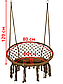 Підвісна гойдалка садова з подушкою для дому WCG Плетене підвісне кругле крісло для саду тераси Коричневий, фото 7