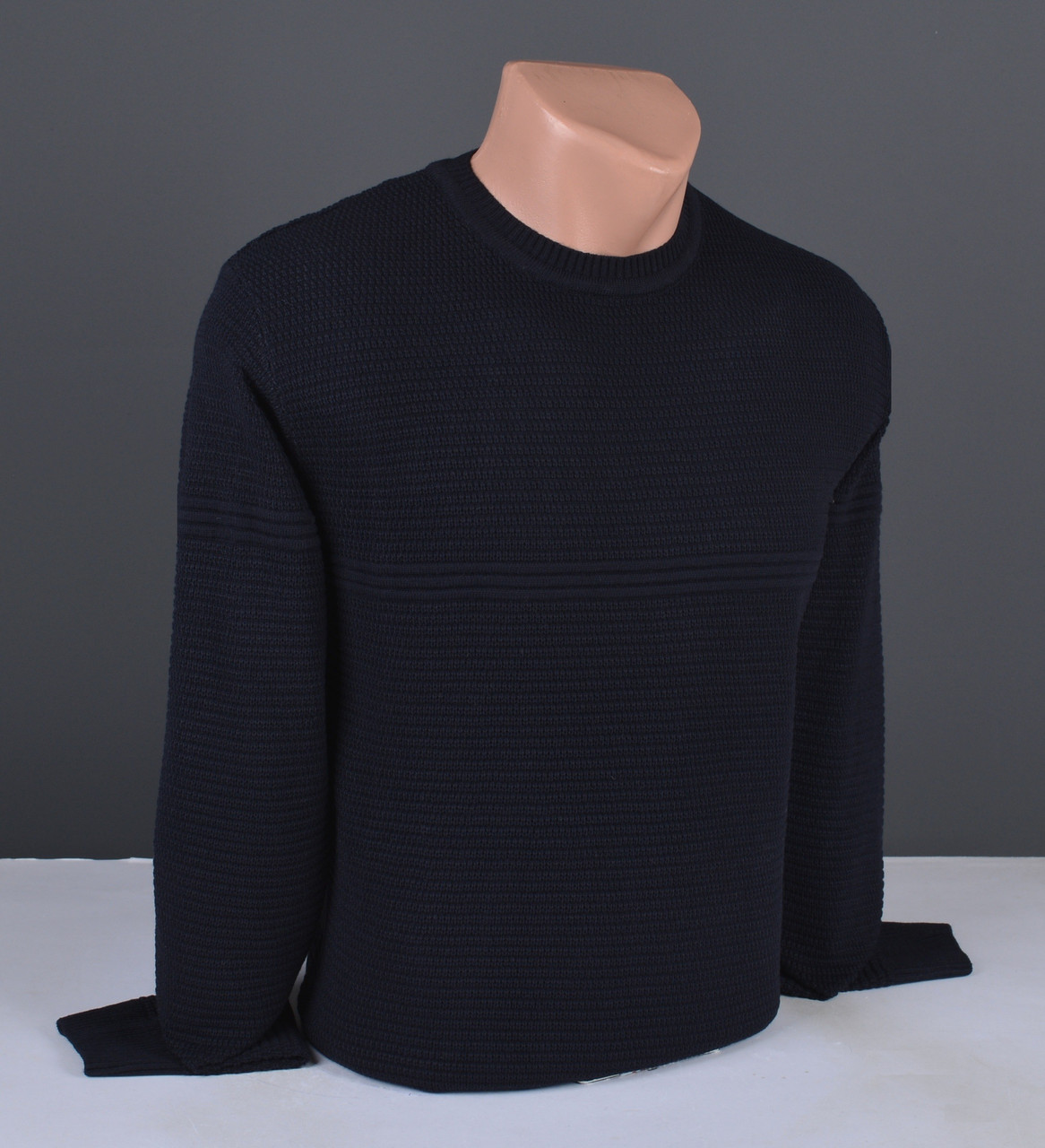 Чоловічий светр великого розміру | чоловічий джемпер темно-синій Туреччина 9332 Б, фото 1