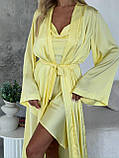 Комплект асиметрична сорочка та халат шовковий Опт Роздріб Дроп 9772, фото 5