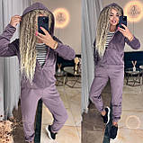 Костюм спортивний велюровий в кольорах 9774, фото 4