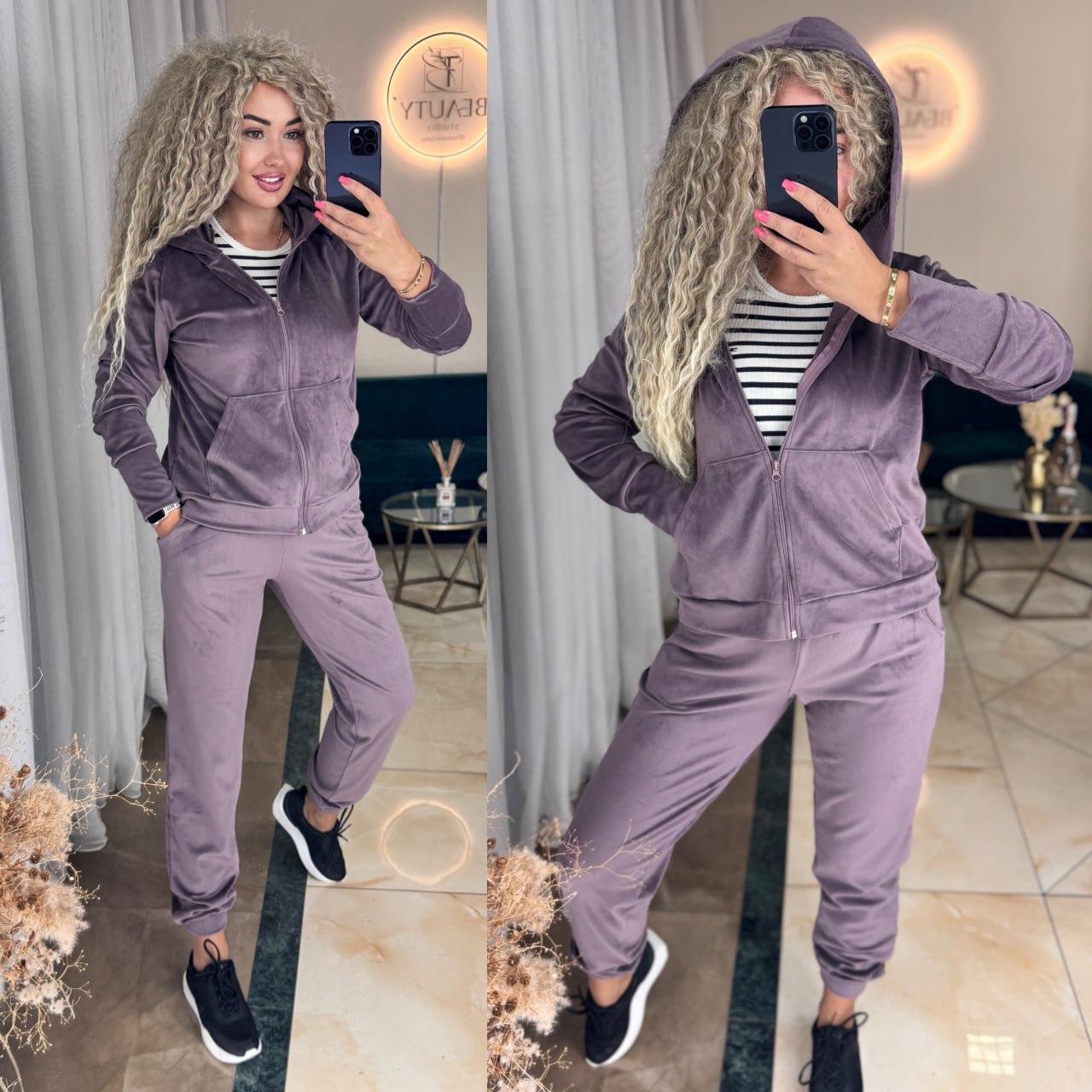 Костюм спортивний велюровий в кольорах 9774, фото 1