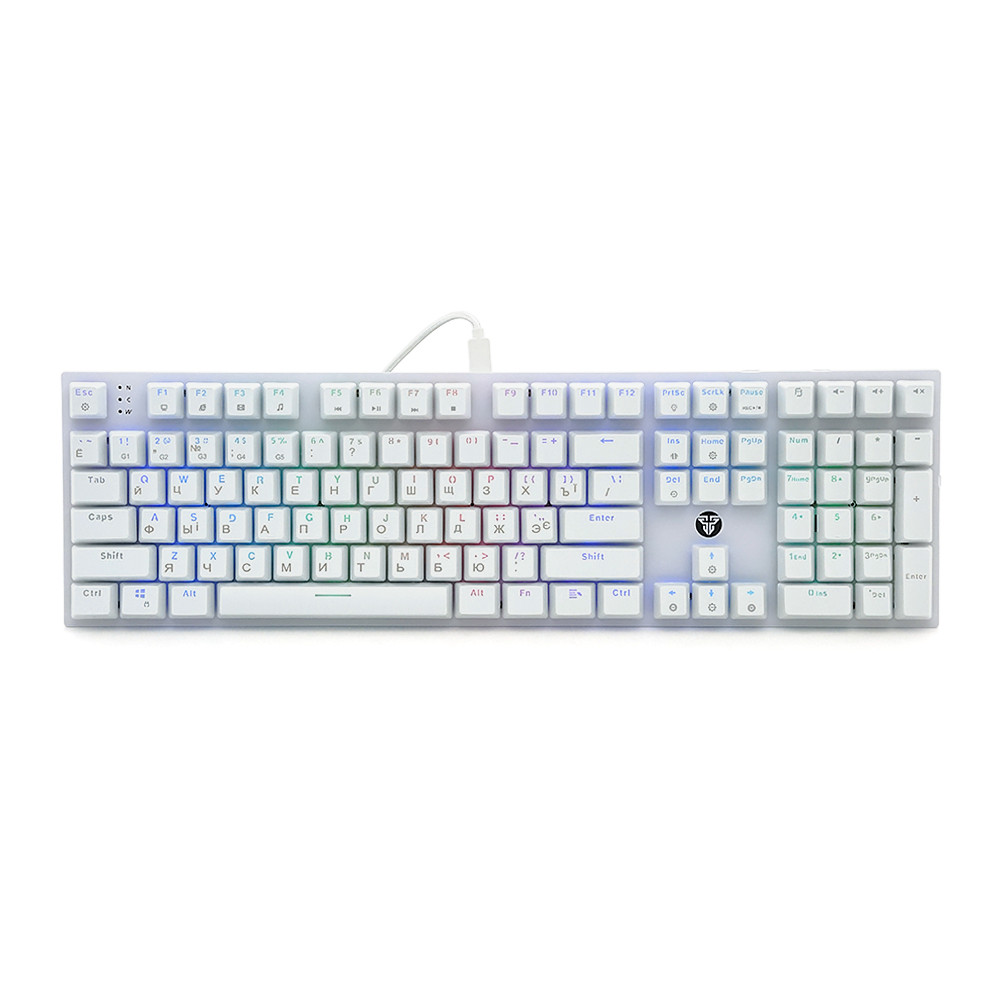 Клавіатура USB Fantech MK855RGB SPACE EDITION, довжина кабелю 135 см, (Eng/Укр/Рус), White, 108 к, Q10