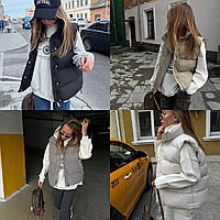 Женская жилетка качественная плащевка,наполнена густым синтепоном 42/46;48/52