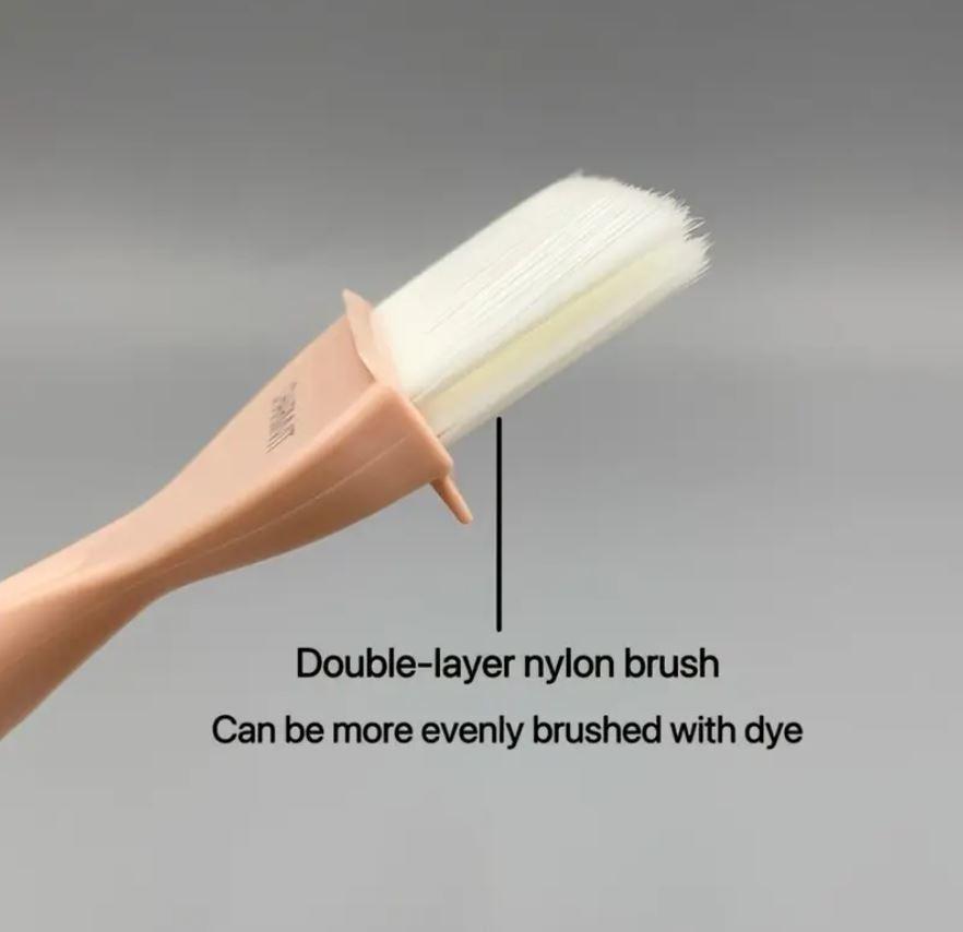 Пензель з двома рядами щетини великий перукарський пензлик для фарбування волосся з довгою білою щетиною