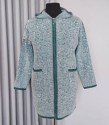 Кардиган жіночий с зеленими вставками на блискавці 54/56 р