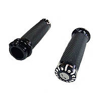 Ручки керма 25 мм "Harley" металеві з гумовою вставкою, чорні (к-т 2 штуки)