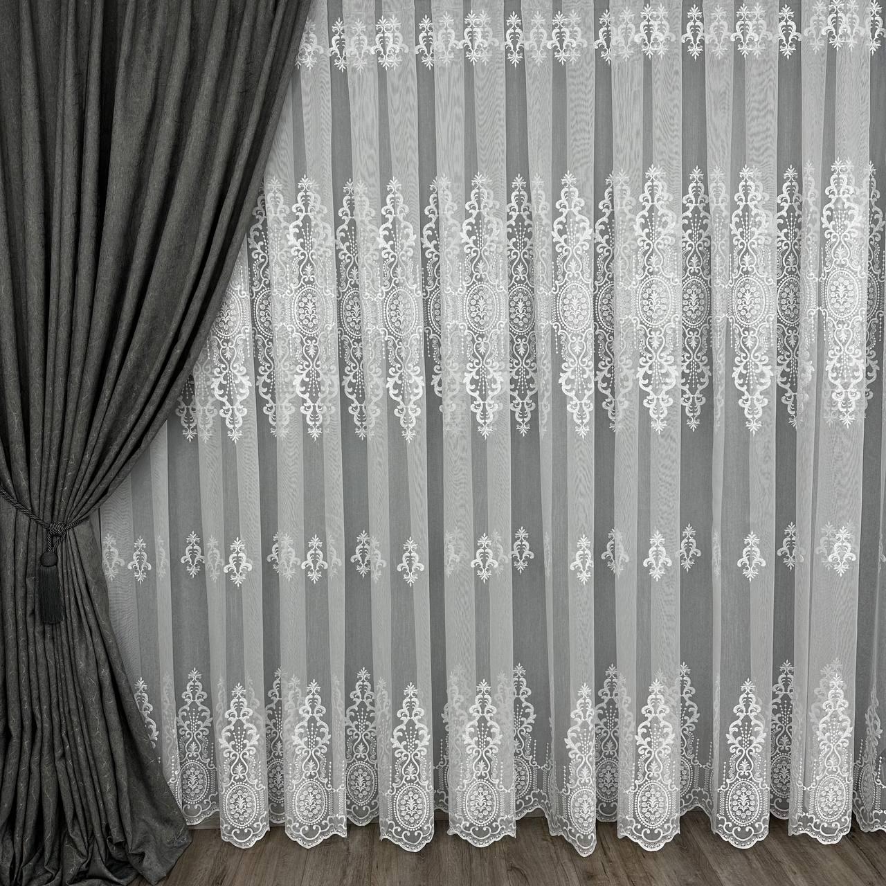 Бамбукова тюль №9398 у вітальню, спальню на отрез