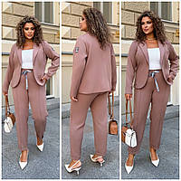 Женский брючный классический костюм пиджак - жакет и брюки с карманами р-46-48, 50-52, 54-56, 58-60