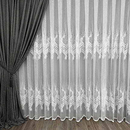 Бамбукова тюль №9179 у вітальню, спальню на отрез, фото 1