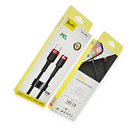 Кабель зарядки Avantis Type-C - iPhone, чорний, круглий, тканинна оплетка PD Cool для 1м, 2.0А 20W