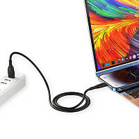 Кабель зарядки Avantis Type-C - Type-C, чорний, круглий силіконове обплетення, PD, для 1м, 60W