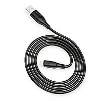 Кабель зарядки Avantis USB - iPhone, чорний, круглий силіконове обплетення для 1м,