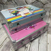 Набір для малювання в алюмінієвій валізці 145 предметів (колір рандомно)