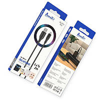 Кабель зарядки Avantis USB - Micro USB, чорний, круглий силіконове обплетення QC для 2м, 2,4А