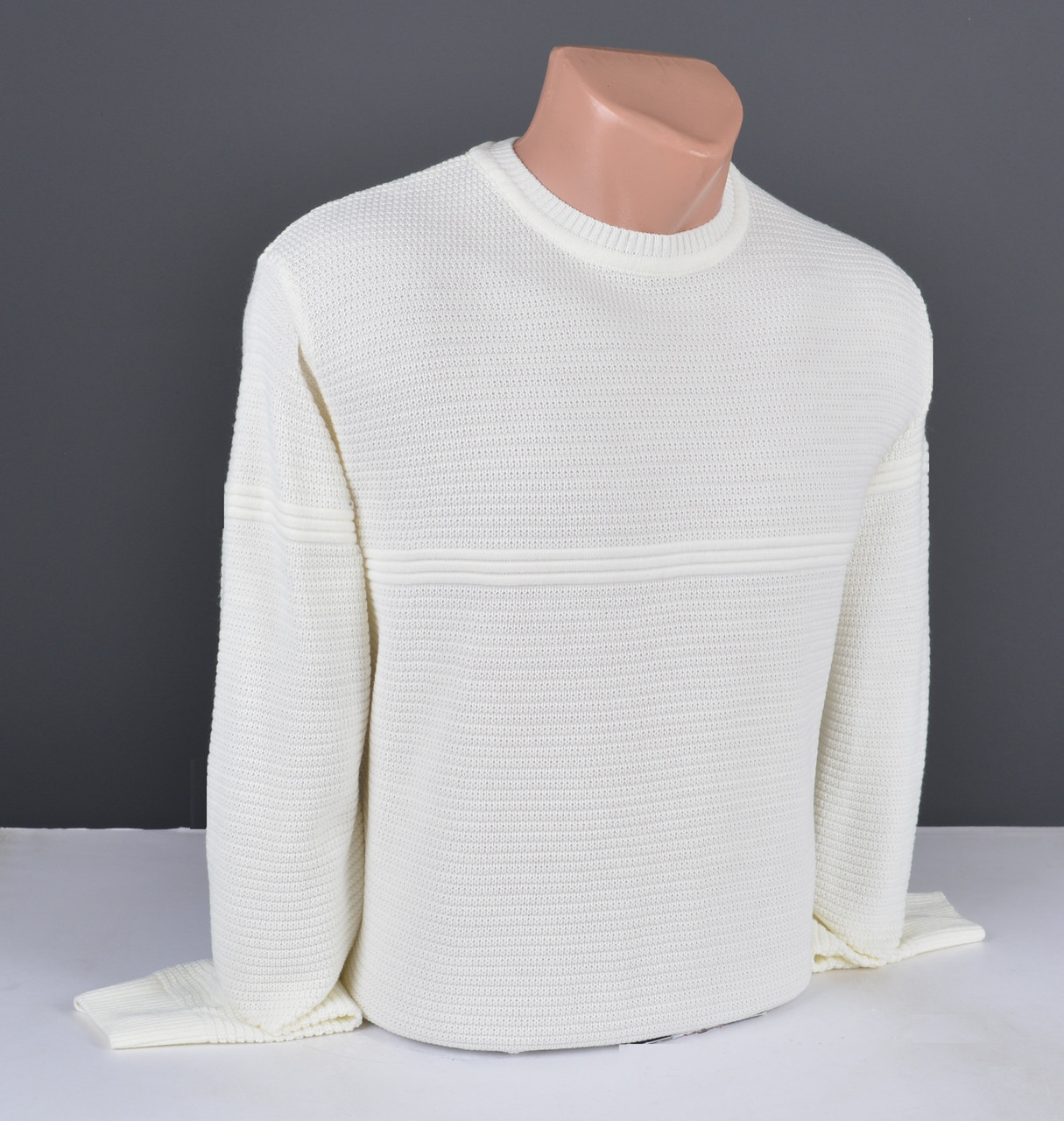 Чоловічий джемпер молочний | Чоловічий светр Туреччина 9335, фото 1