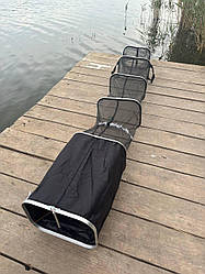 Садок рыболовный 40×30 см, черный Shark 2 м, 4 секции, сетка прорезиненная, алюминиевый каркас, с чехлом