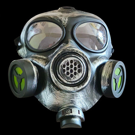 Маска Сталкер карнавальна срібляста / Маскарадна маска сталкер пластикова, фото 1