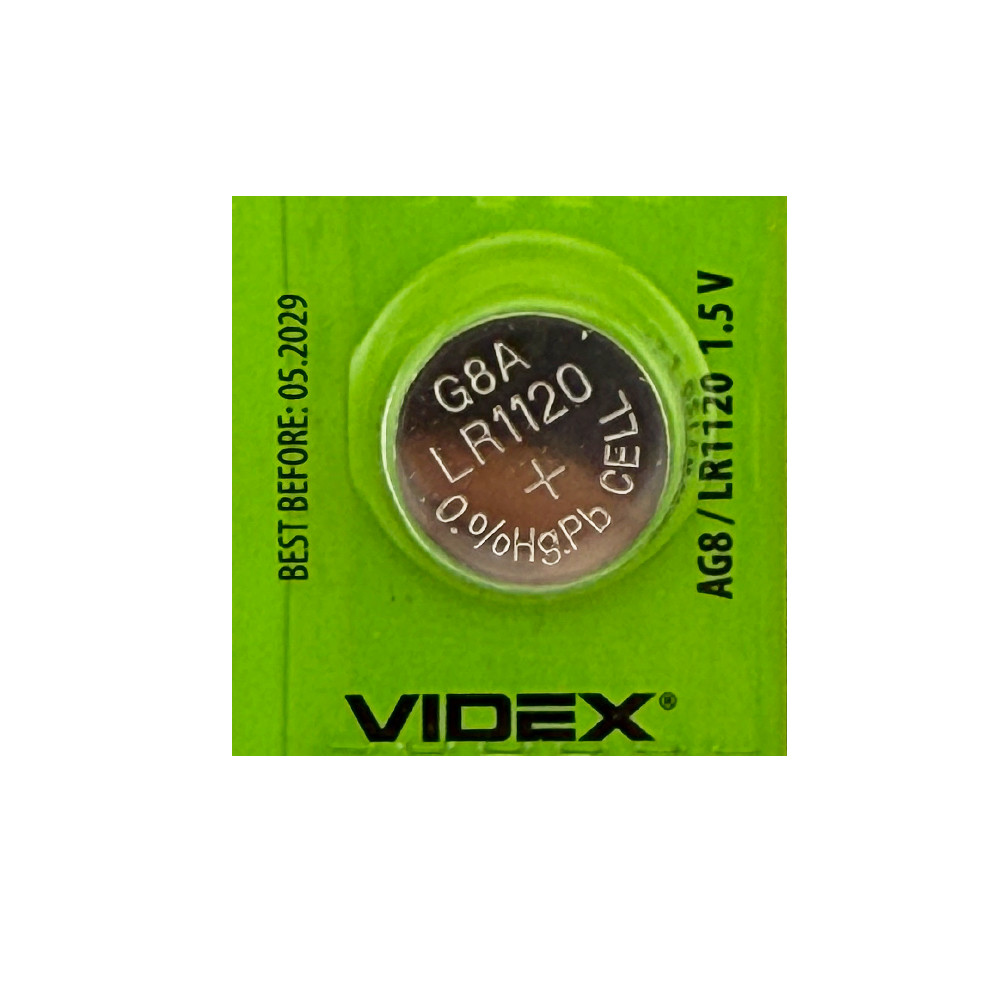 Годинникова батарейка LR1120 / 191 / AG8 Videx Alkaline (1.5v) 1шт., фото 1