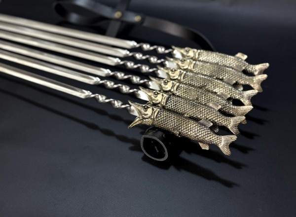 Шампура "Царський улов" у сагайдаку з натуральної шкіри, фото 1