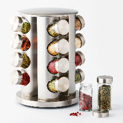 Набір для спецій на підставці 16 відсіків, Spice carousel R66-16 / Карусель органайзер для зберігання приправ